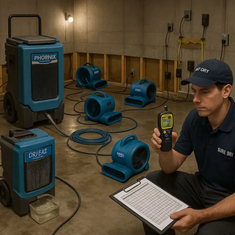 Structural Drying and Dehumidification process in Helmetta, NJ